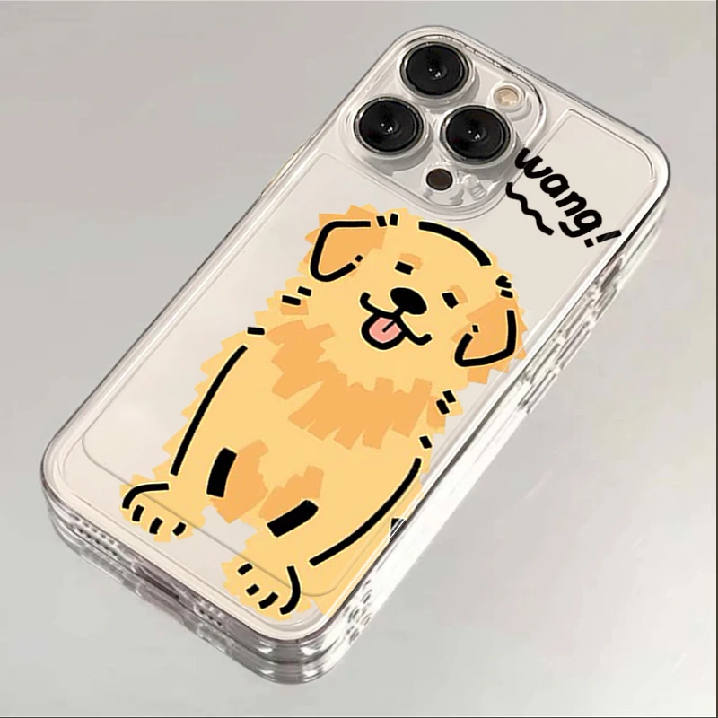 金毛苹果15iphone手机壳14promax软13pro太空壳12防摔11女男X