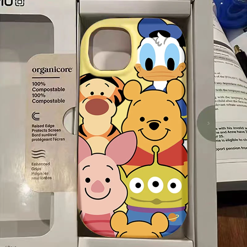 维尼唐老鸭适用iPhone15手机壳苹果14promax磨砂13软硅胶12可爱11