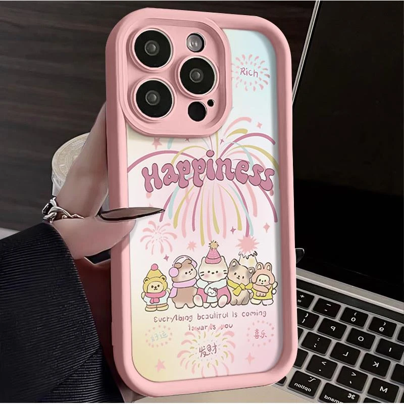 卡通烟花动物iphone15PRO苹果手机壳14promax软硅胶13高级12/11