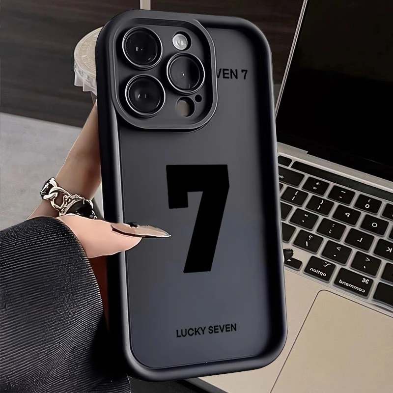 幸运大7数字苹果15promax手机壳iPhone14软硅胶13全包12 11防摔xs