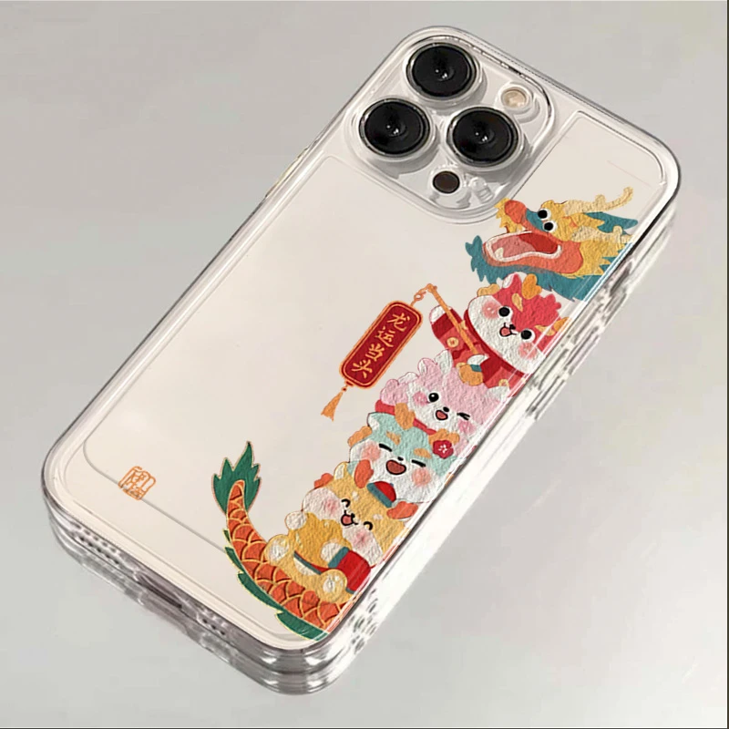 龙运当头iPhone15ProMax手机壳苹果14PRO透明13新年12 11全包xsxr