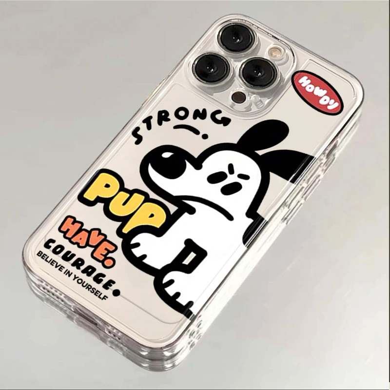 英文小狗苹果15手机壳iphone14promax高级13硅胶12透明11全包XSXR