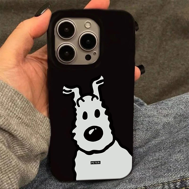 彼得小狗适用苹果15手机壳iphone13亮面14promax新款12软11创意