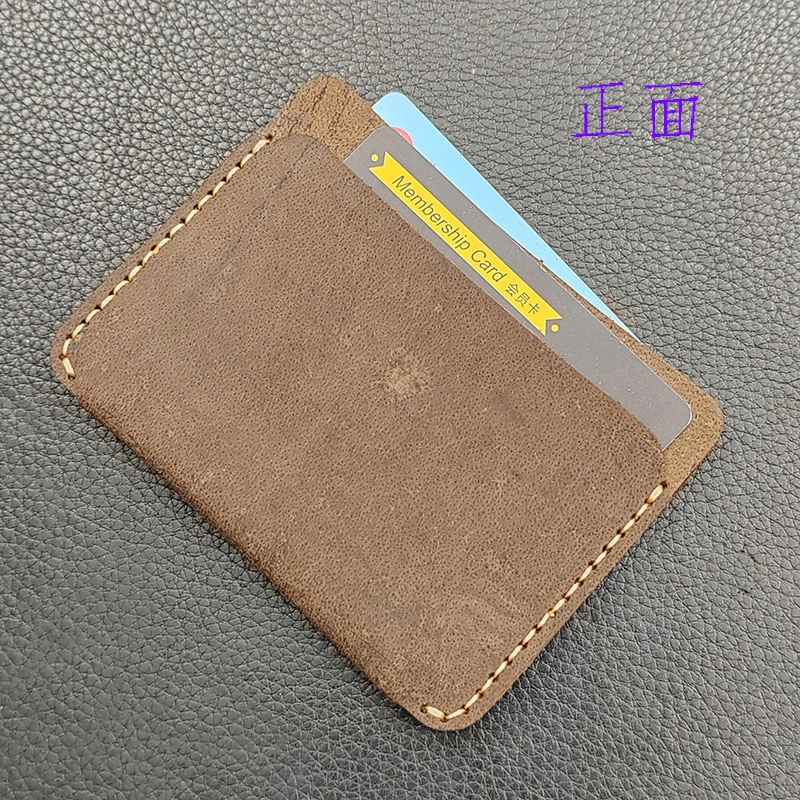 复古真皮简约小卡包头层牛皮卡包证件驾驶证包名片包狂野个性手缝