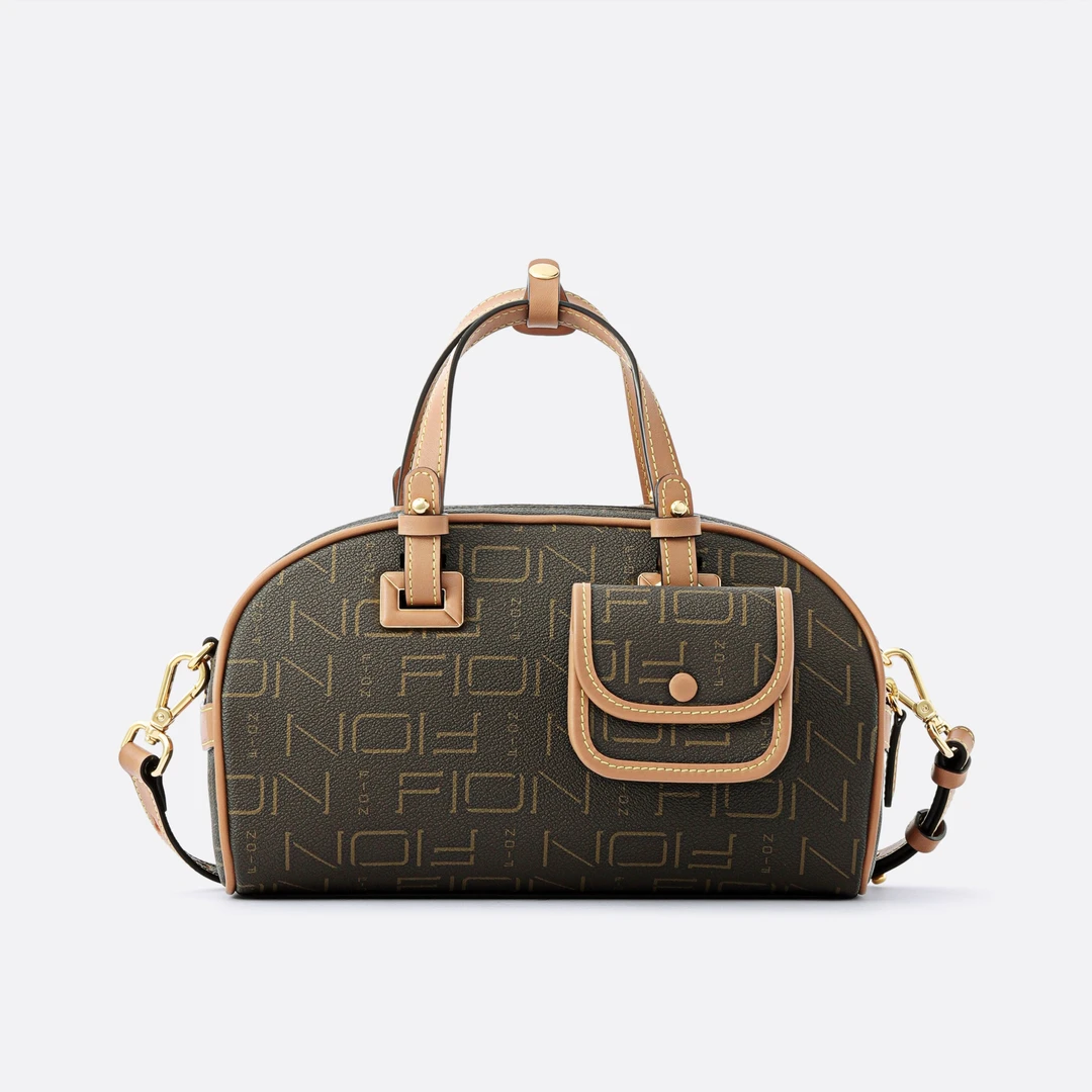 Fion/菲安妮时尚经典百搭印花波士顿女士斜跨手提包  FAAFIFS277