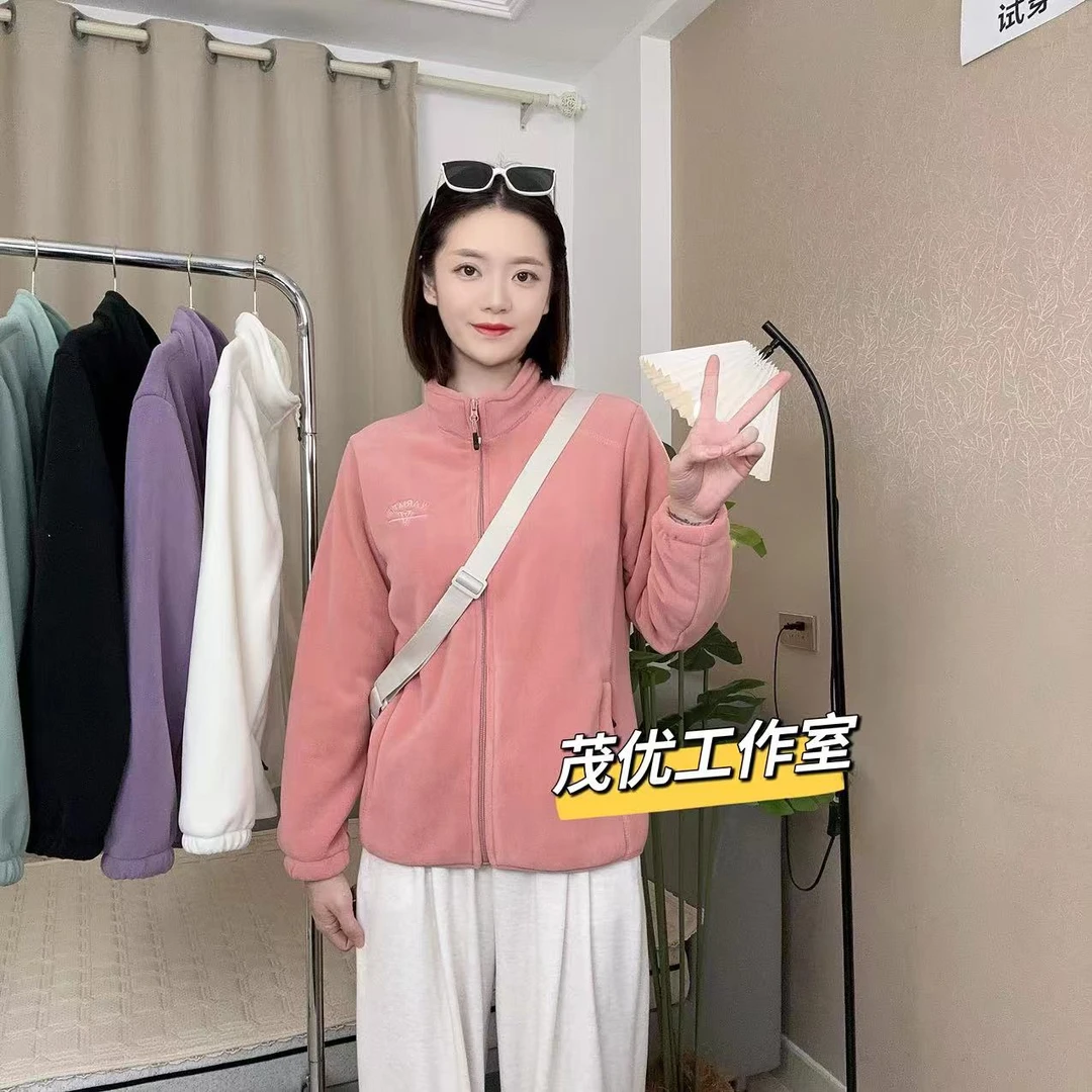 800g克重磅！抗静电女款加绒加厚保暖立领外套上衣