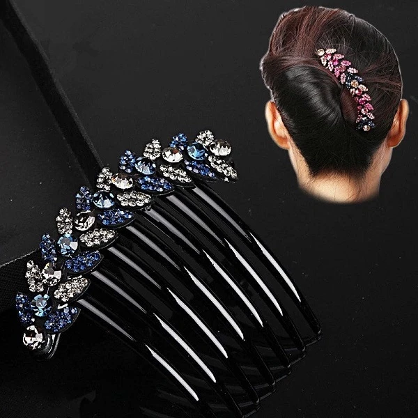 无金属亚克力/树脂发饰枫叶插梳发梳盘发卡子发夹成人妈妈发卡子