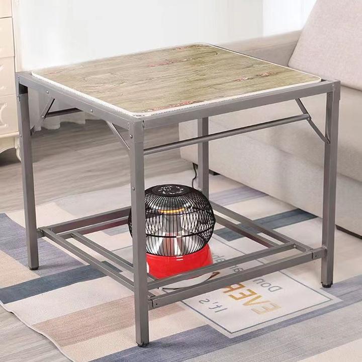 烤火桌子家用餐桌多功能烤火架现代简约正方形可折叠不锈钢取暖桌