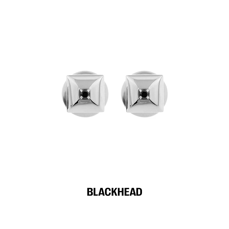 BLACK HEAD/黑头 钛钢仿珍珠耳饰 铆钉装饰耳钉【专享】
