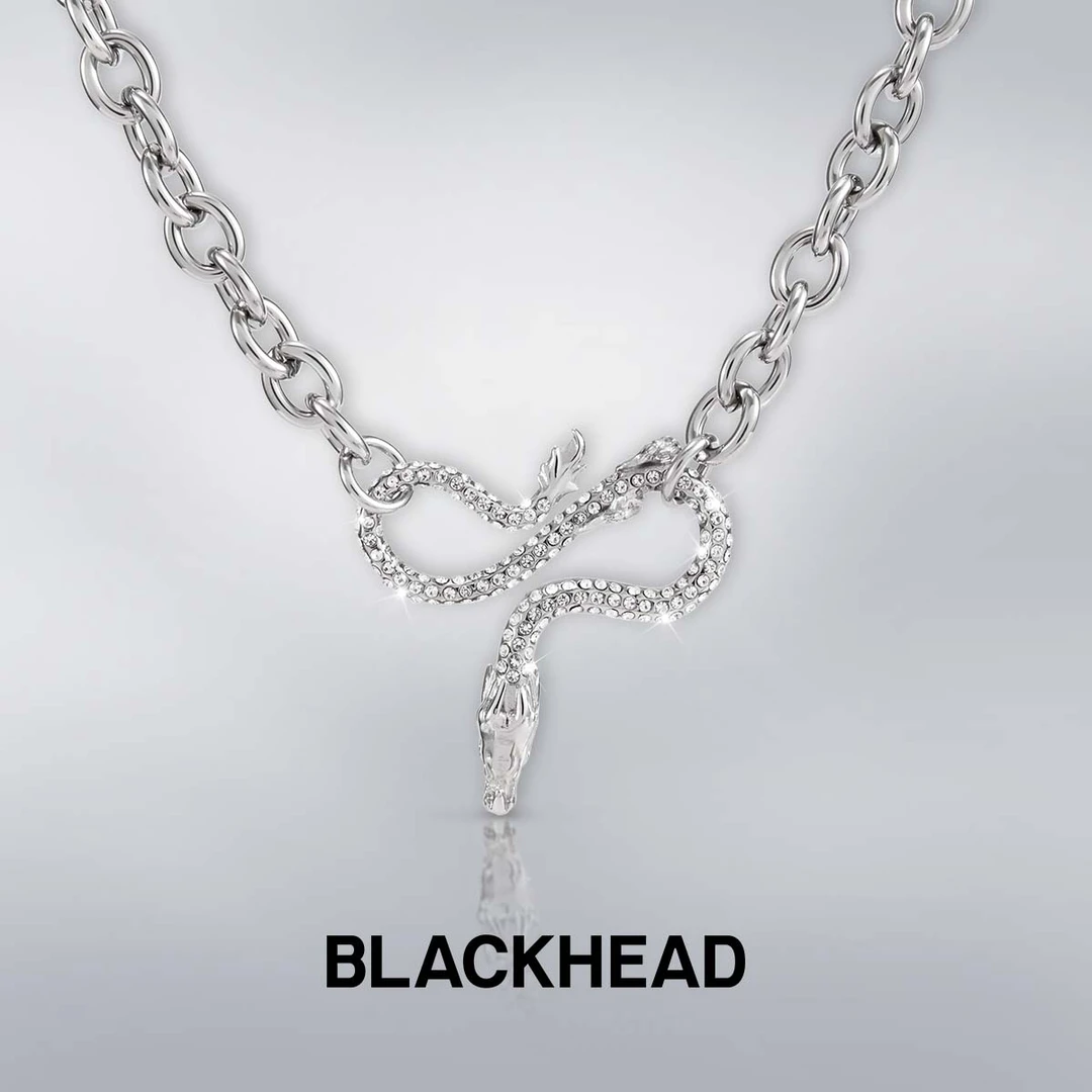 BLACK HEAD/黑头 钛钢项链 降龙造型吊坠拼接项链