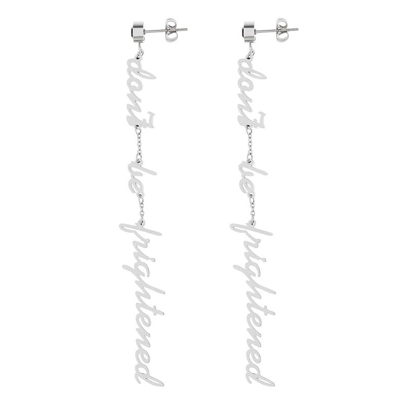 BLACK HEAD/黑头 钛钢耳饰 幽都系列水钻字母吊坠耳环【专享】