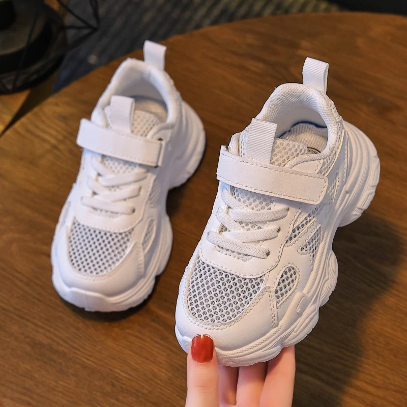 透气单网儿童运动小白鞋夏季2025新款百搭女孩男童鞋子休闲老爹鞋