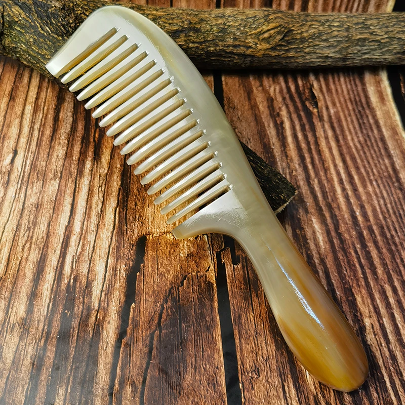 精品牛角梳大号加厚按摩梳头按摩头皮头部顺发密齿宽齿牦牛角梳子