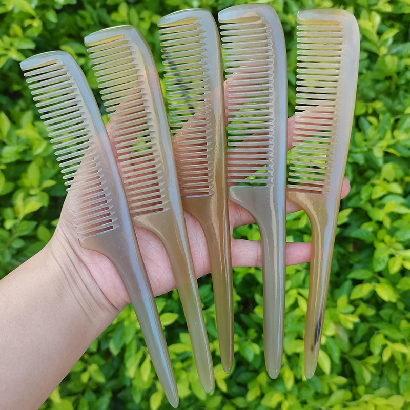 牛角梳子挑发梳分发梳尖尾梳家用顺发学生女孩头梳牦牛角梳
