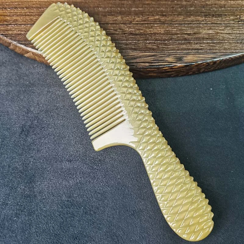 牛角梳精品钻雕按摩梳加厚大号牦牛角梳子