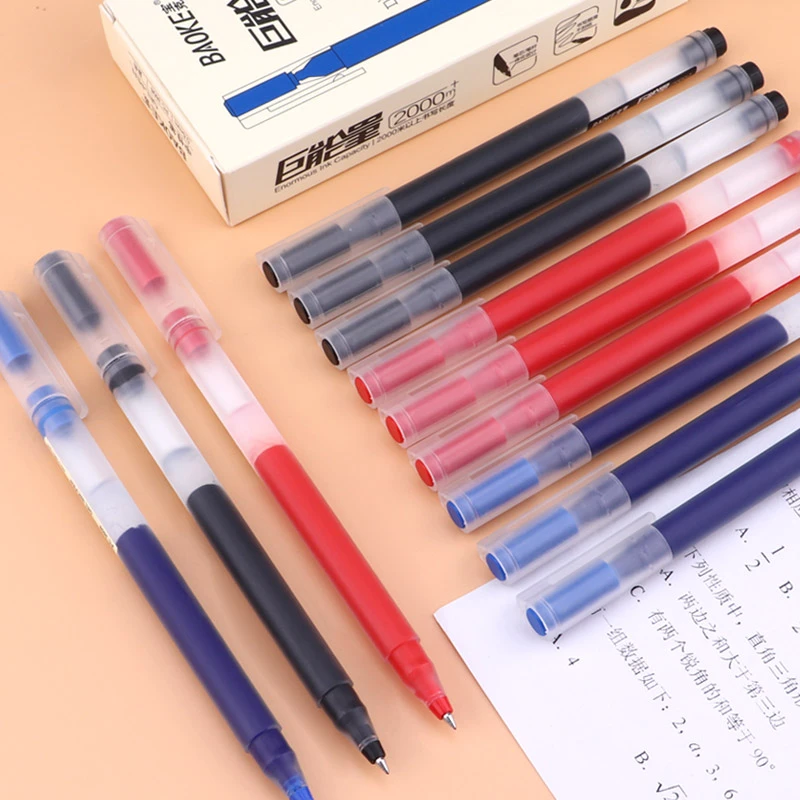 宝克巨能写中性笔0.5mm大容量商务办公签字笔考试用学生用子弹头