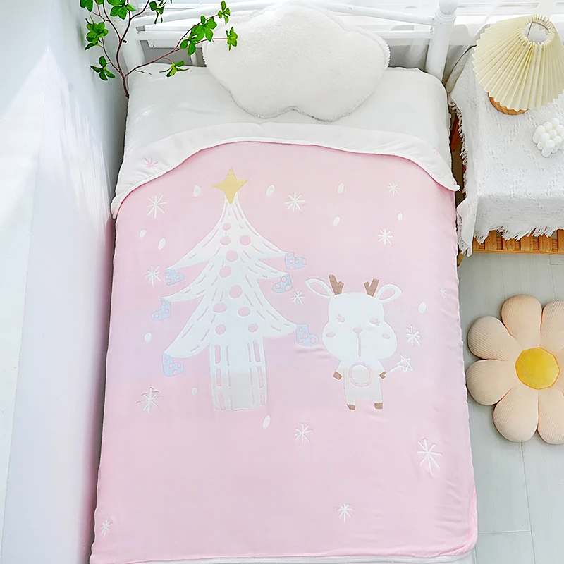 A类母婴竹纤维果冻毯包被四季款柔软云朵跳跳毯颜色随机