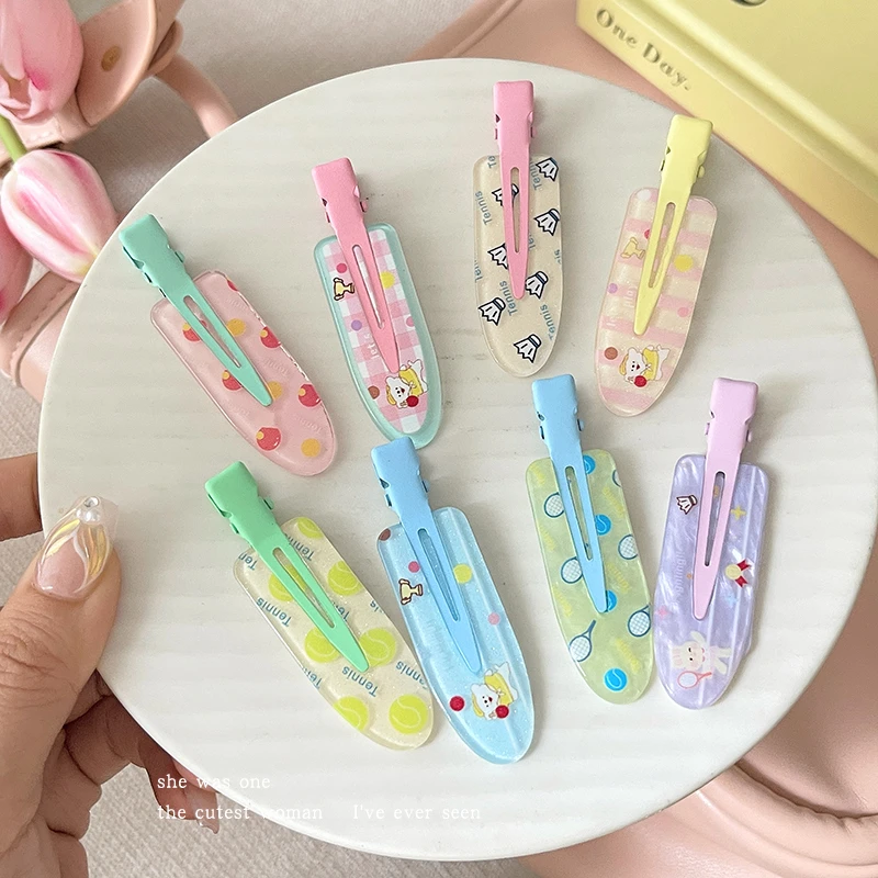 果冻无痕发夹多巴胺一字夹刘海侧边碎发夹韩版可爱女发卡甜美发饰