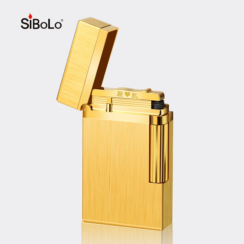 SiBoLo/仕保罗【金爵士】拉丝纯铜朗声打火机定制刻字充气轻奢复古