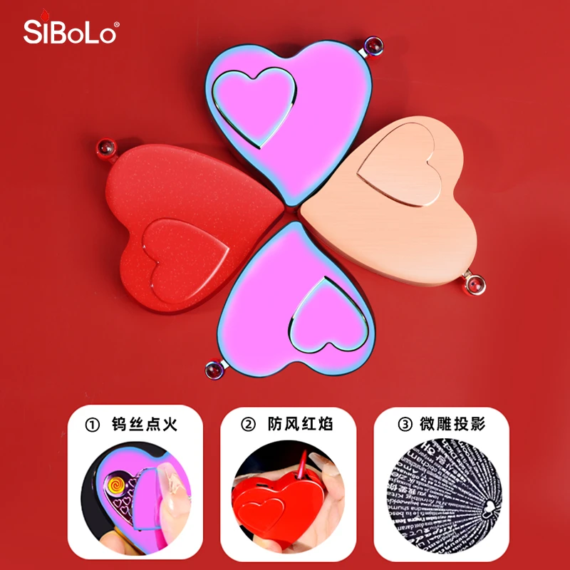 SiBoLo/仕保罗男士惊喜礼物生日爱心打火机高档个性防风送男朋友