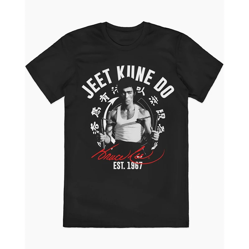 BruceLee李小龙功夫巨星vintage宽松复古痞帅街头短袖男女纯棉T恤