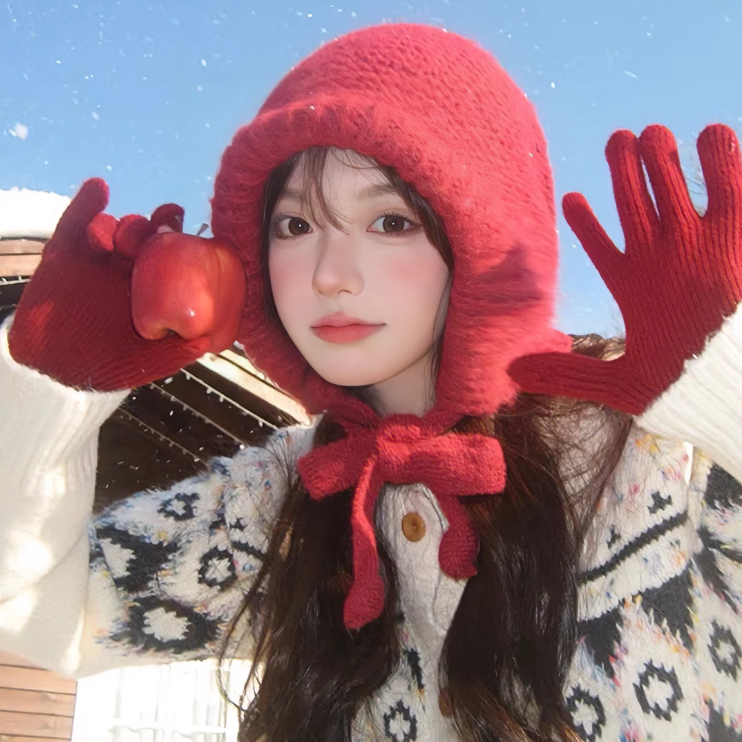 【包包帽·一帽两用】慵懒绑带堆堆帽秋冬护耳帽保暖百搭针织韩版