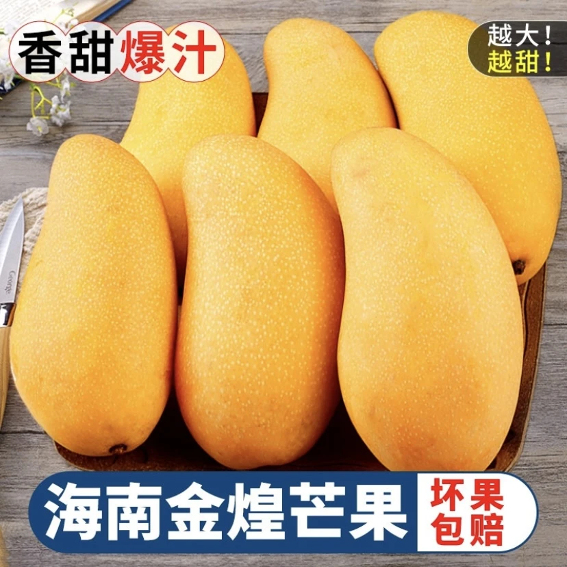 肉嫩海南金煌芒果整箱包装净重5/8斤新鲜鲜美水果原产地现摘现发