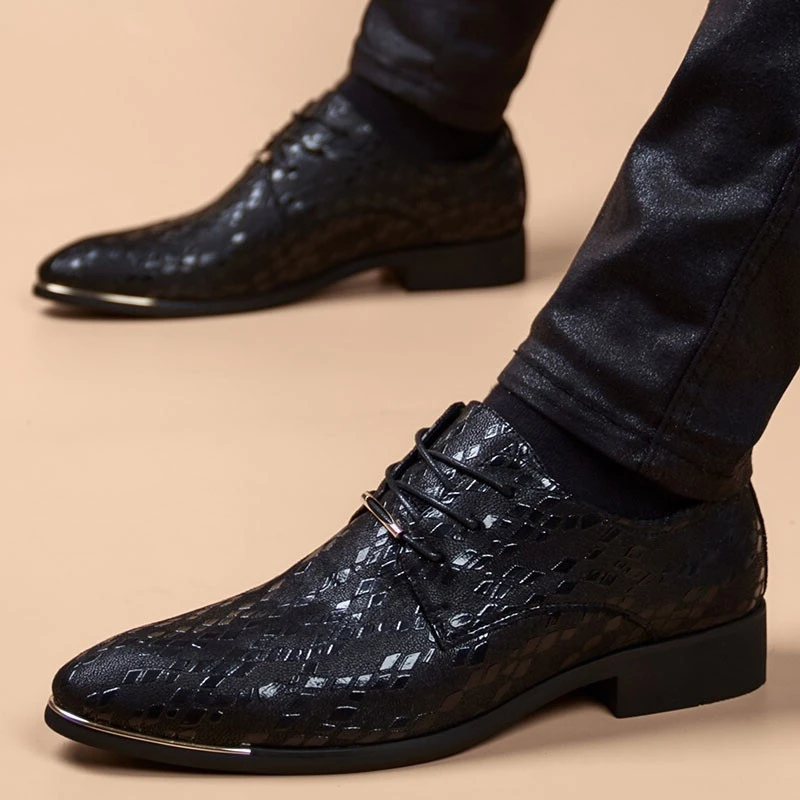 皮鞋男士秋季商务正装休闲尖头发型师内增高韩版潮流英伦软底男鞋