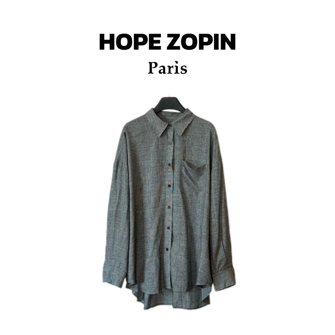 【大G精选】“高知格雷系” 格雷系亚麻混纺高级灰格纹衬衫