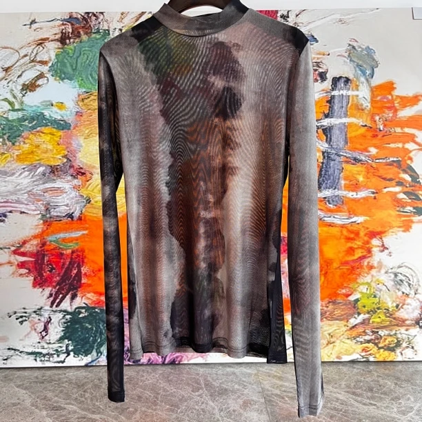 【大G精选】“肌肤衫系列” 设计感晕染微透打底衫上衣