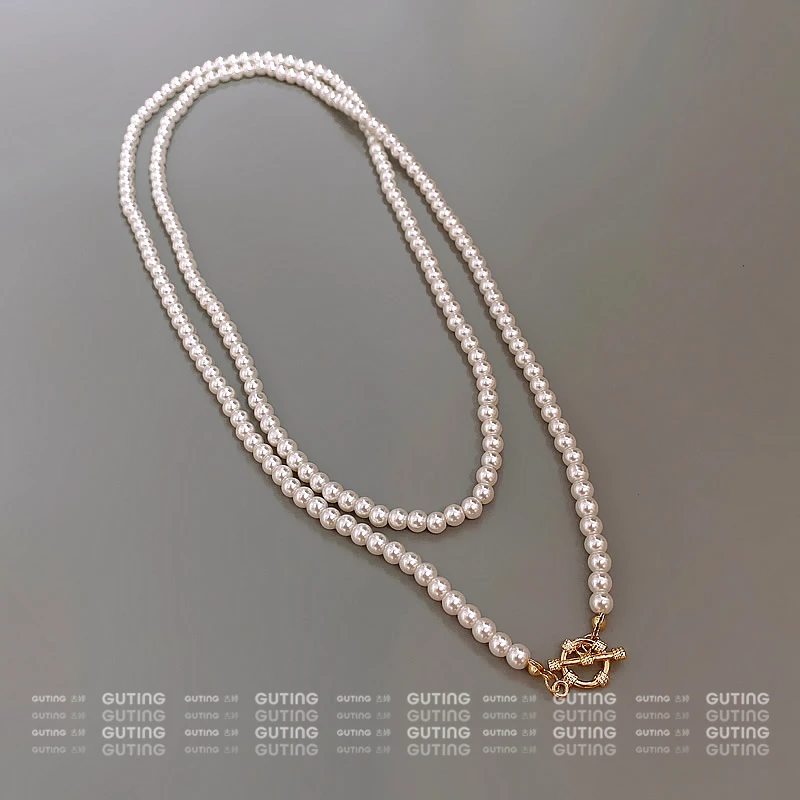 铜合金项链 4038多种戴法叠戴多层项链优雅毛衣链复古长款锁骨链