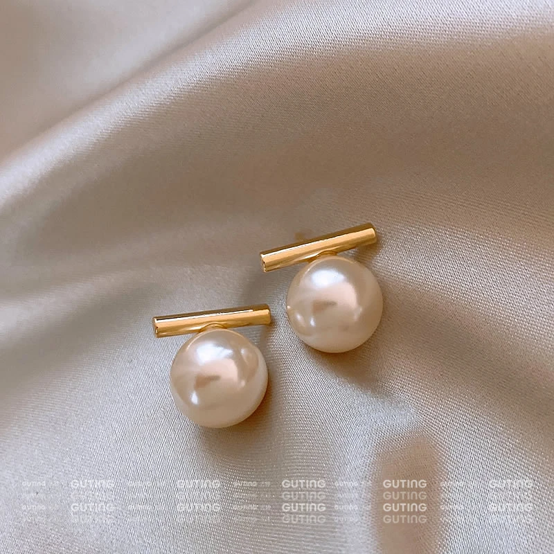 铜合金耳饰 12746瑞丽珠耳环精致百搭耳钉法式小众优雅高级感耳饰