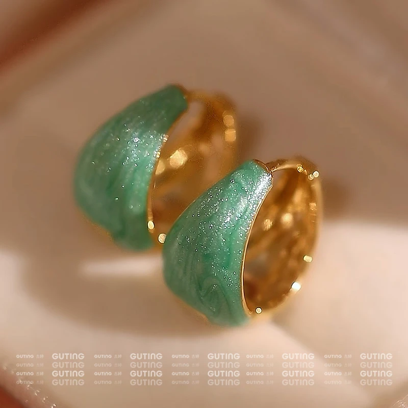 铜合金耳饰 17619夏季新品彩色耳环女纯手工耳饰时尚百搭耳圈首饰