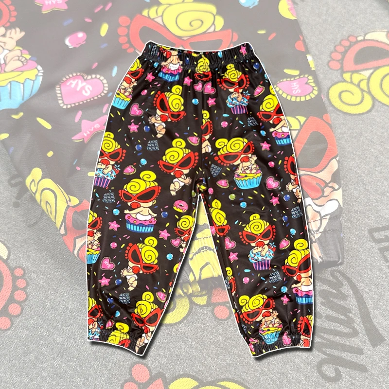 蛋糕满印款夏季冰丝儿童抖抖裤个性时尚潮流满印花防蚊防晒裤童装