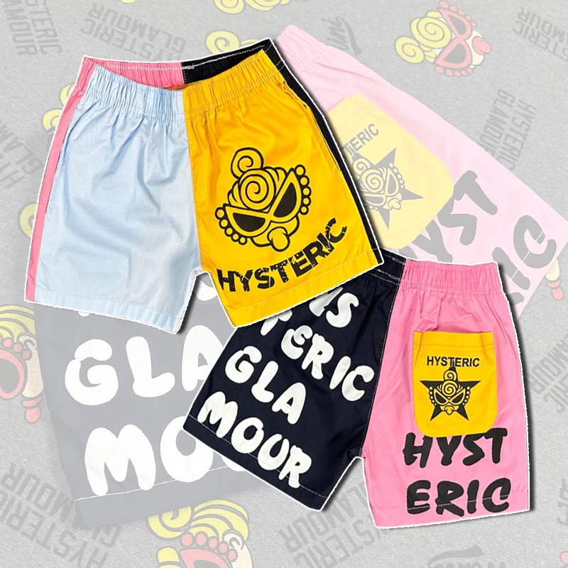 小头拼色款高定儿童短裤个性时尚潮款活性满印花撞色梭织纯棉童裤