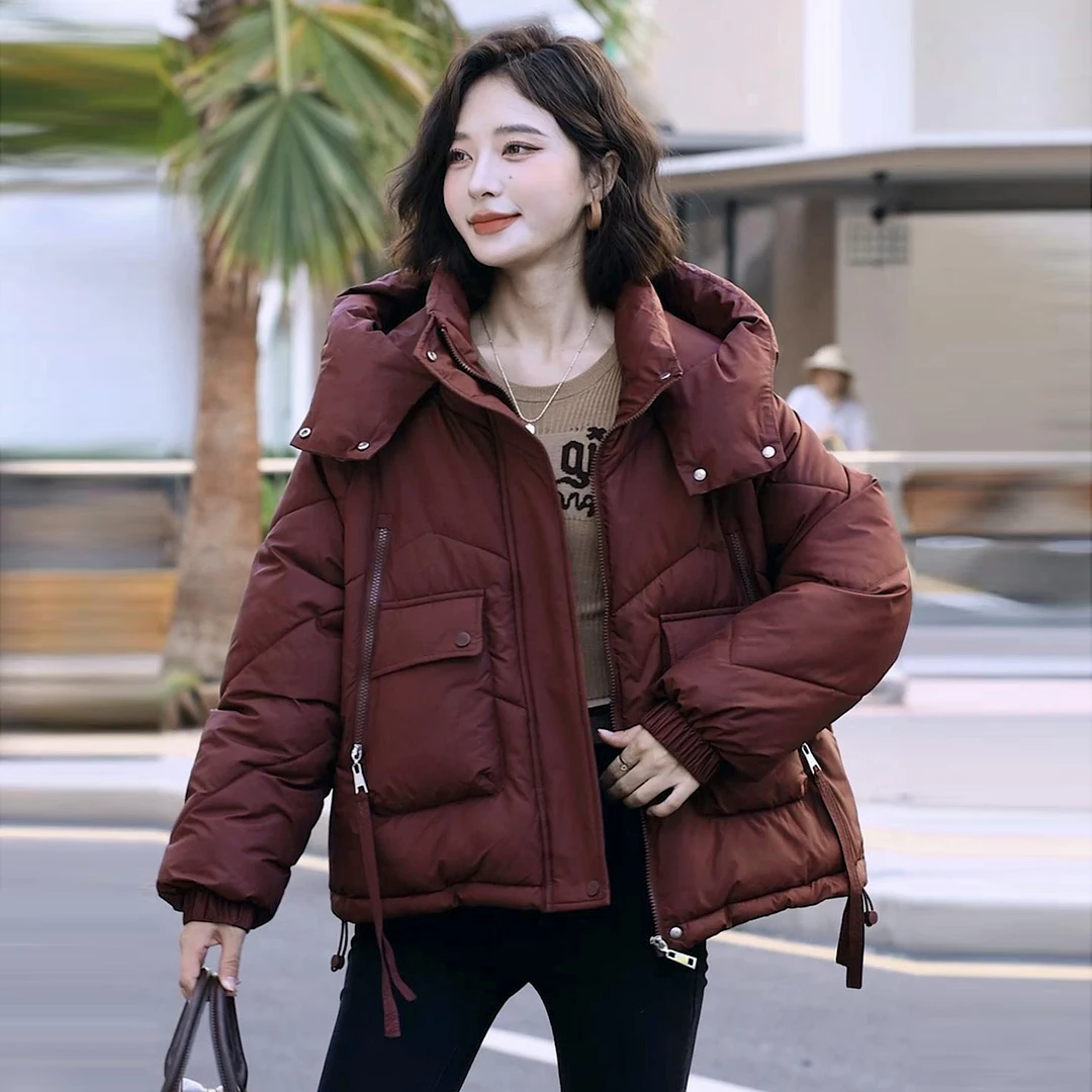 A151棉服女短款加厚连帽棉袄外套冬季保暖棉衣 专2905