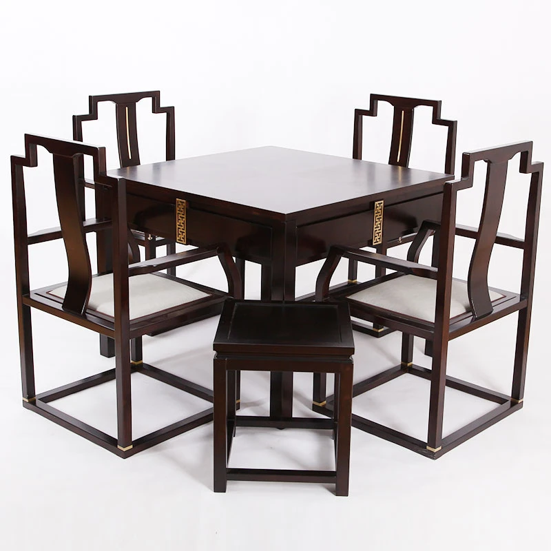 美事达实木麻将桌七件套黄檀木餐桌两用全自动家用麻将机心居名家