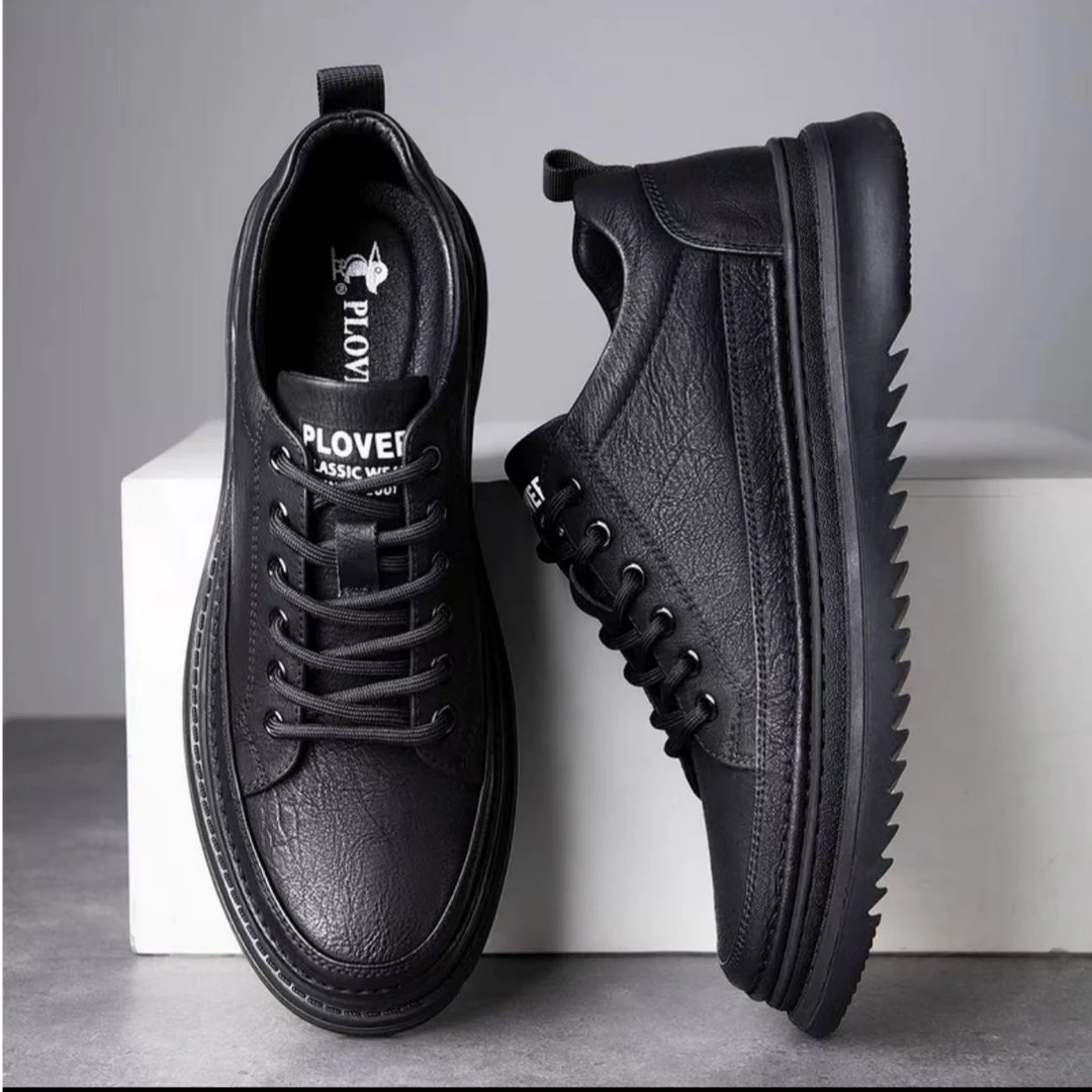 断码黑色秋冬男鞋舒适男鞋休闲皮鞋厚底（001-100）