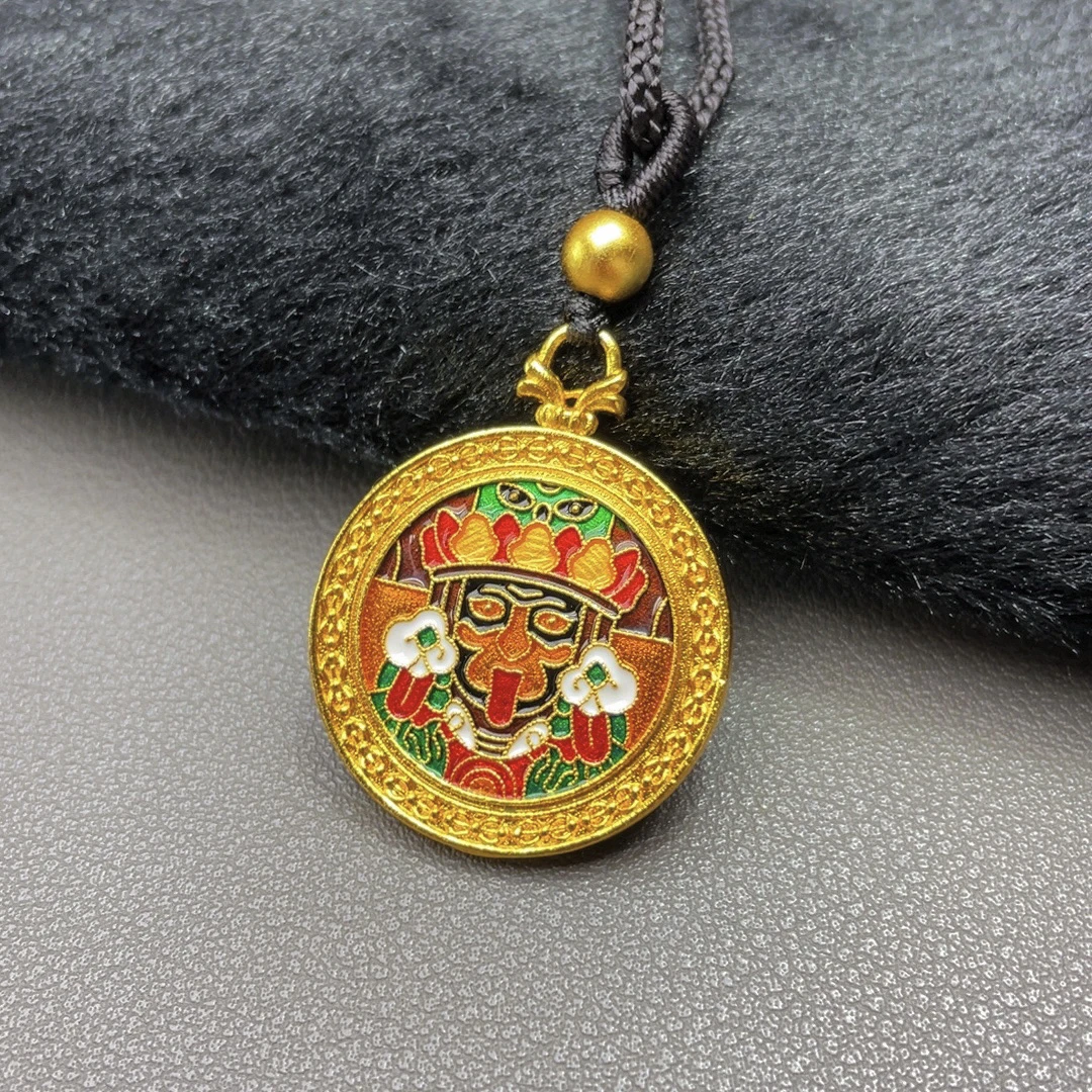 珐琅吊坠 烧蓝手绘扎基拉姆守护吊坠毛衣链小羊甄选