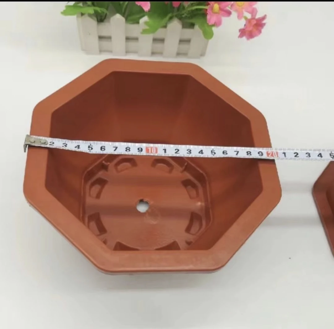 6.99元5个塑料花盆加厚家用绿植盆栽耐用八角花盆无底盘