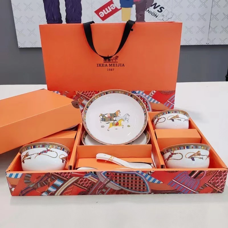 陶瓷餐具碗盘10件套礼盒装-高品质