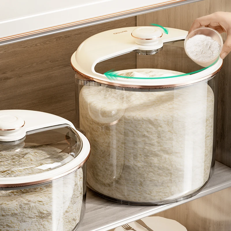 透明装米桶面粉储存罐家用食品米面桶防虫防潮密封大米收纳盒米缸