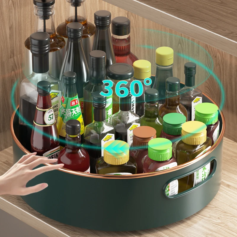 360度可旋转调料置物架厨房多功能调味品油盐酱醋收纳盒架子神器