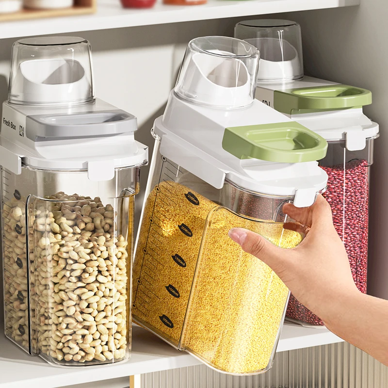 杂粮收纳盒家用五谷粮食储物罐米桶厨房食品储存装豆子塑料密封罐