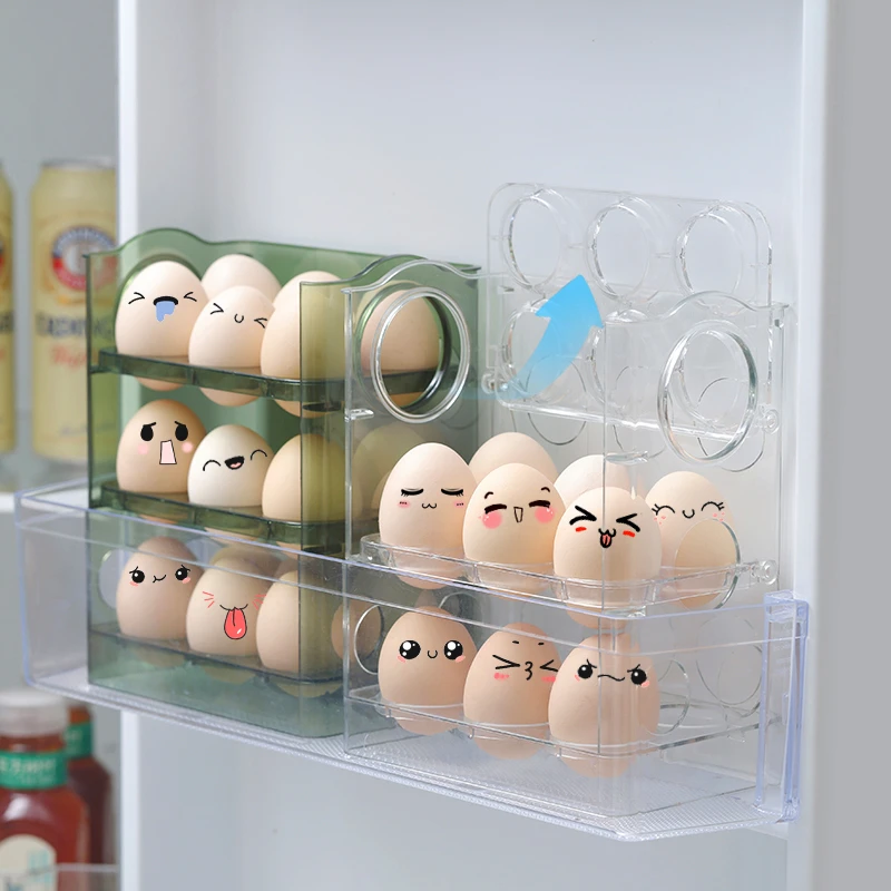 鸡蛋收纳盒食品级厨房冰箱侧门专用整理神器置物架托可翻转保鲜盒