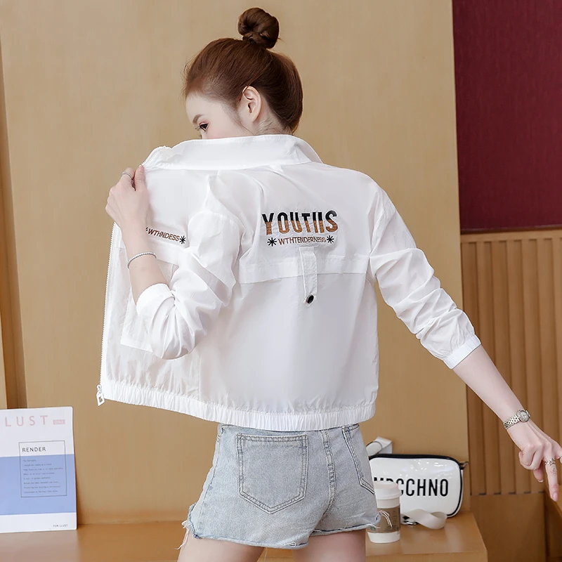 防晒衣女2025夏季新款韩版刺绣防晒服女防紫外线短款薄洋气外套