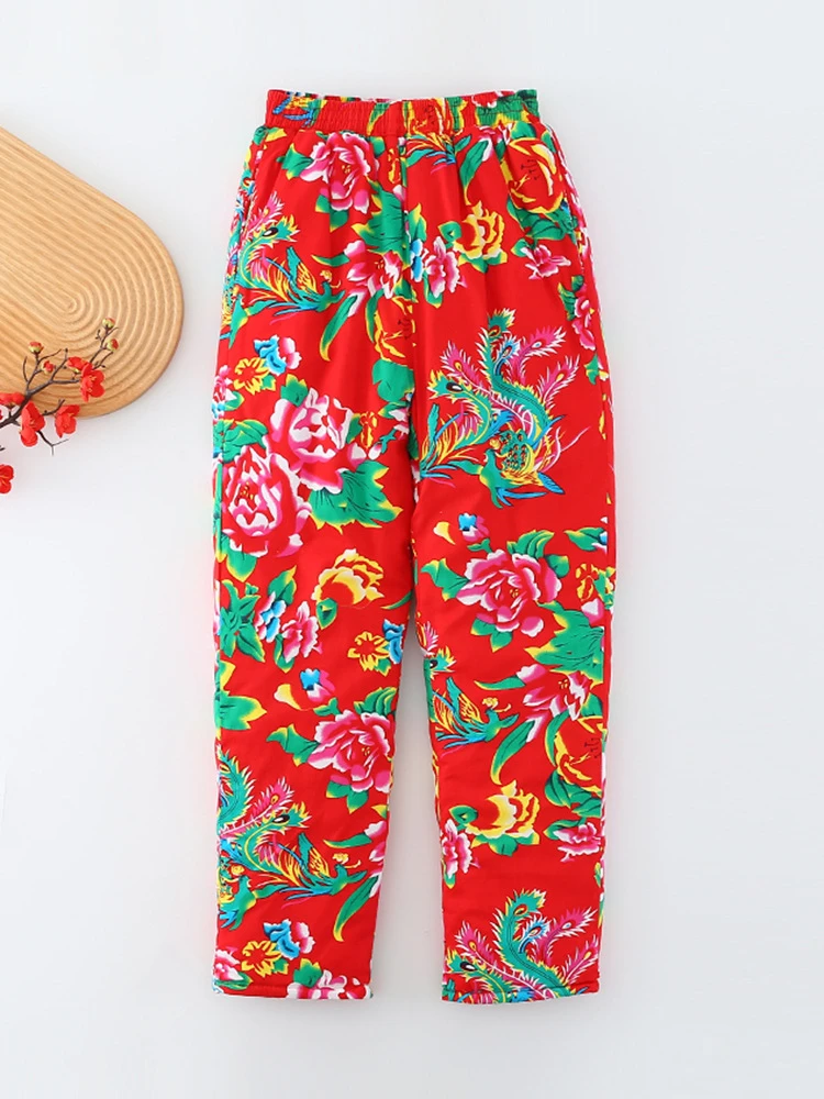 【大杨哥推荐】东北大花棉裤男士穿冬季加厚保暖修身直筒大人女款