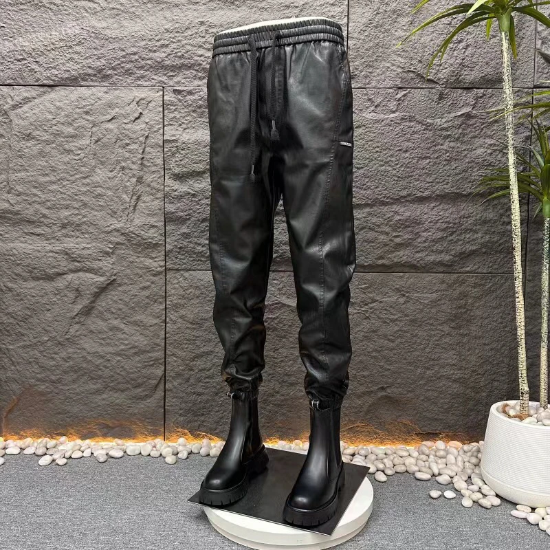 皮裤冬季加绒加厚宽松机车骑行抗寒哈伦裤外卖骑手防风防水保暖裤