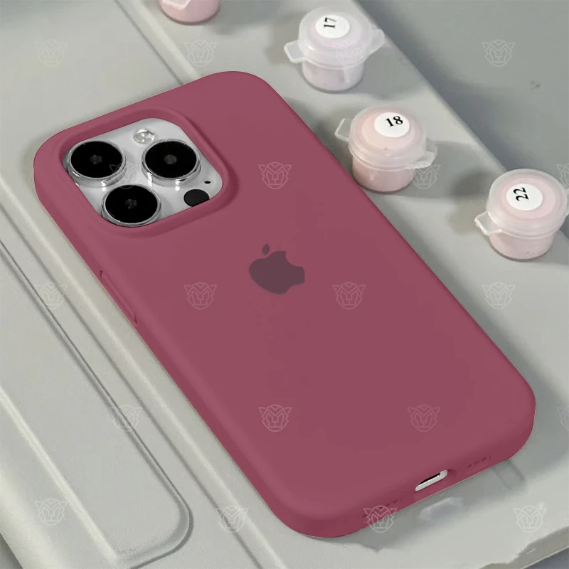 大孔梅子色iPhone14ProMax液态硅胶苹果15手机壳13/12/11超薄优选
