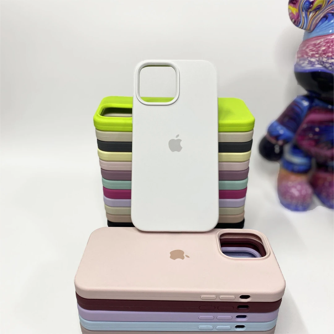 高级感纯色苹果13ProMax液态硅胶iPhone15防摔14手机壳12X简约白